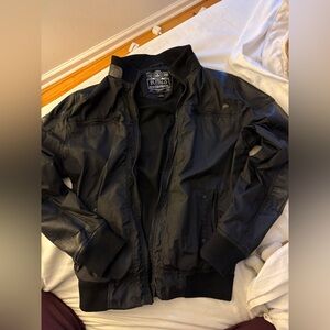 Buffalo David Bitton Black Mixed-Media Bomber Jacket - Size L